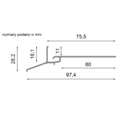 Profil okapowy K102 - do posadzek z płytek ceramicznych (system optimal), 5 image